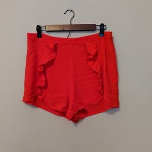 H &M Red Ruffle Shorts